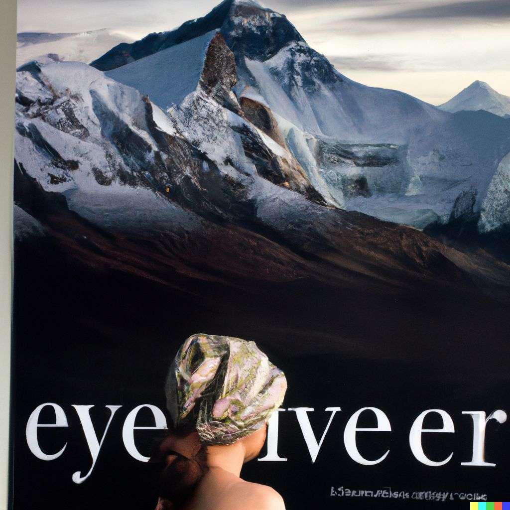 someone gazing at Mount Everest, front cover of Vogue, 2010